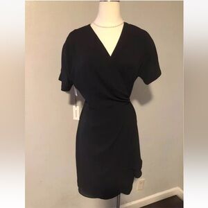 Babaton Elegant Black Wrap Dress